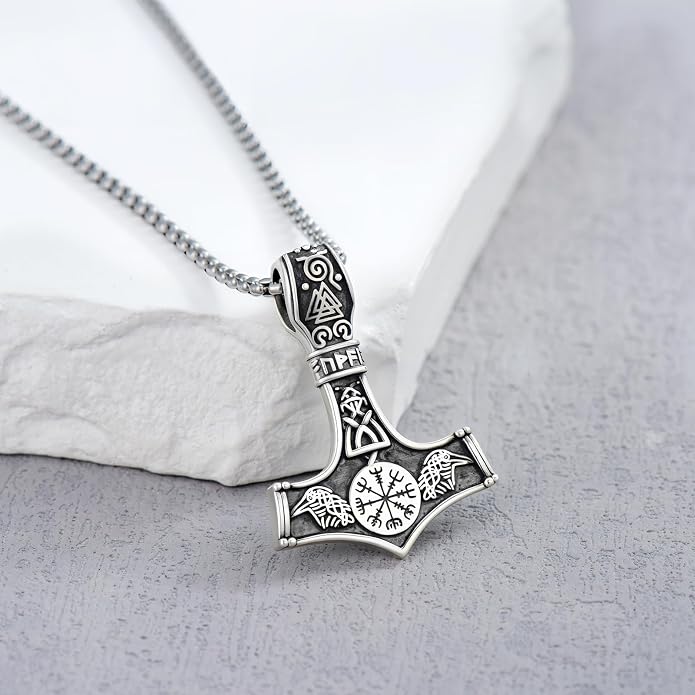 Viking Necklace for Men 925 Sterling Silver Viking Norse Pagan Jewelry Gifts for Women