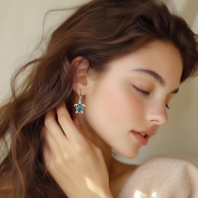 Tree of Life/Cat/Turtle/Butterfly/Flower/Celtic/Turquoise/Moonstone Dangle Earrings for Women Sterling Silver Cute Animals Drop Earrings Jewelry Gifts