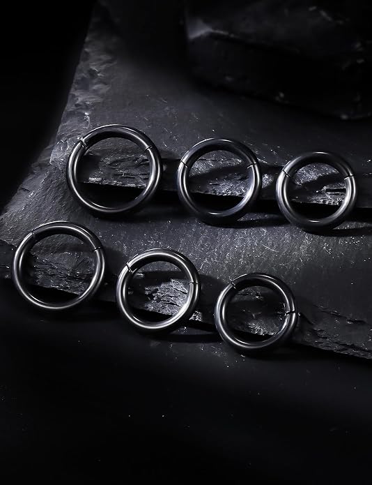 20G 18G 16G 14G 12G 10G 8G 6G 4G 2G Nose Rings Hoops 316l Surgical Steel Clicker Septum Lip Ring Tragus Helix Daith Rook Conch Snug Cartilage Lobe Earrings Hoop Piercing Jewelry For Women Men