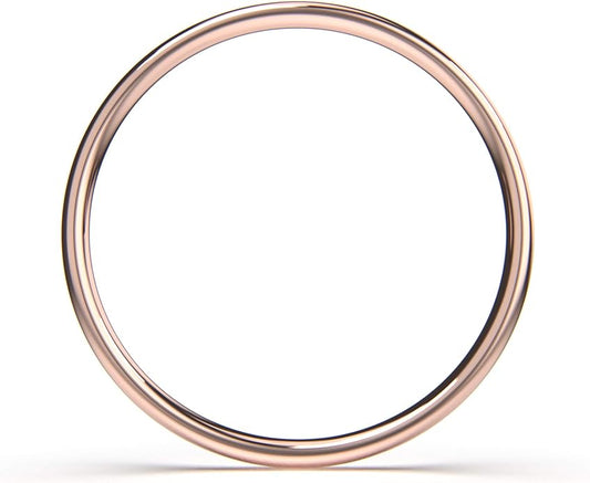 Melanie Golden Jewelry 1mm Thin Smooth Stacking Skinny Ring in Sterling Silver, Gold, or Rose Gold | Handmade Comfort Fit Dainty & Minimalist Bands for Women | Sizes 2-12