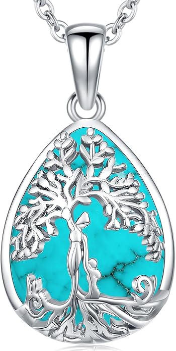 Tree of Life Necklace Family Teardrop/Heart Pendant Mother Jewelry Gifts for Women Grandma Wife Mom