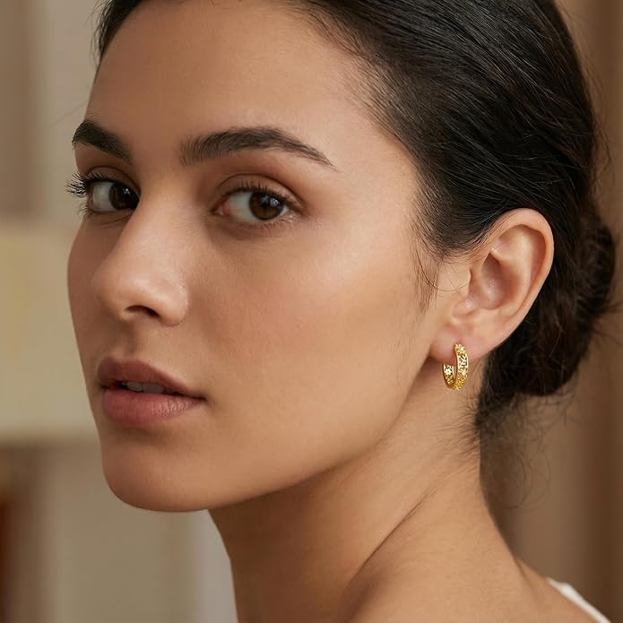 Gold Dainty Hoop Earrings for Women Hypoallergenic Lightweight 14K Gold Huggie Earrings Jewelry Valentines Day Gifts for Wife Girlfriend Her