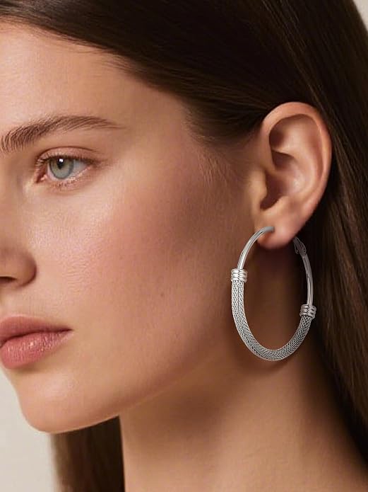 PROSTEEL 30/40/60/80/100mm Chunky Hoop Earrings For Women Gold Plated/Black Stainless Steel Hoops Earrings Statement Jewelry