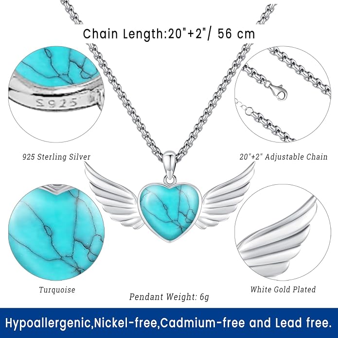 Turquoise Jewelry for Women Men 925 Sterling Silver Pendant Urn Necklaces for Ashes Picture Locket Necklace Thor Hammer Yggdrasil Virgen De Guadalupe St Michael Christopher Judas Witches Knot Necklace