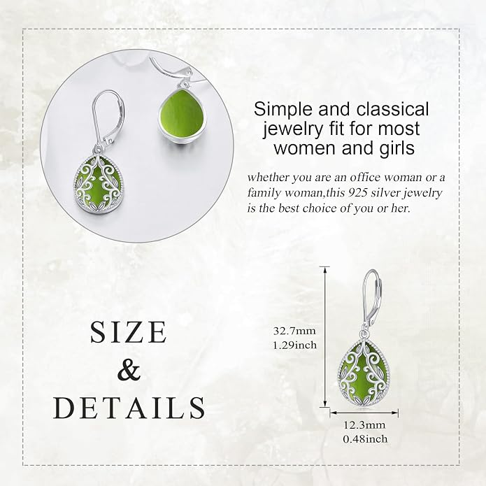Teardrop Earrings Sterling Silver Filigree Irish Celtic Teardrop Drop Earrings Jewelry Gifts For Women