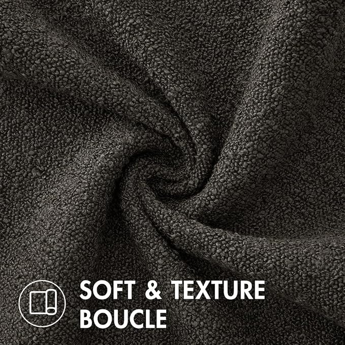 MIULEE 22x22 Decorative Euro Sham Boucle Couch Pillow Covers Dark Coffee | Set of 2 Textured Neutral Throw Pillow Covers, Accent Solid Pillowcases, Sofa Living Room Home Decor
