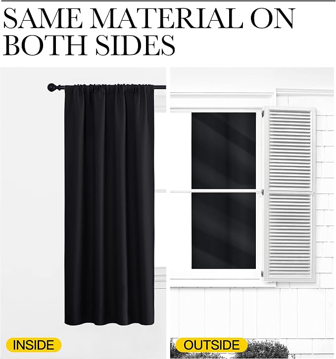 NICETOWN Short Curtains, Black Out RV Bunk Panels for Kitchen - Energy Smart Decoration Thermal Insulating Blackout Drapes/Draperies for Small Window (2 Panels, 34 inches Wide by 30 inches Long)
