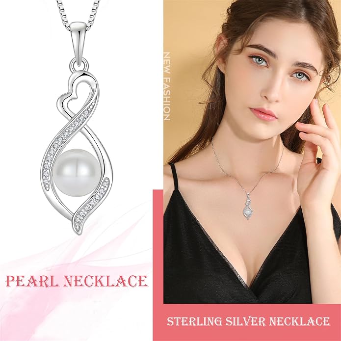 Infinity Necklace 925 Sterling Silver Necklace For Women Jewelry Valentines Day Christmas