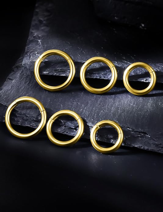 20G 18G 16G 14G 12G 10G 8G 6G 4G 2G Nose Rings Hoops 316l Surgical Steel Clicker Septum Lip Ring Tragus Helix Daith Rook Conch Snug Cartilage Lobe Earrings Hoop Piercing Jewelry For Women Men