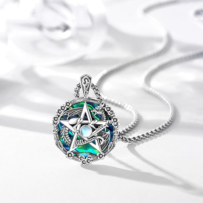 Pentagram/Celtic Knot/Witches Knot/Santa Muerte/Triple Moon Goddess/Baphomet/Hecate Necklace Sterling Silver Magic Wiccan Amulet Pagan Jewelry for Women Men