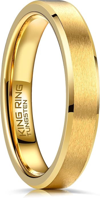 King Ring Tungsten 4/6/8/10mm Rings – Super Polished Matt Finish Tungsten Rings – Designed in USA