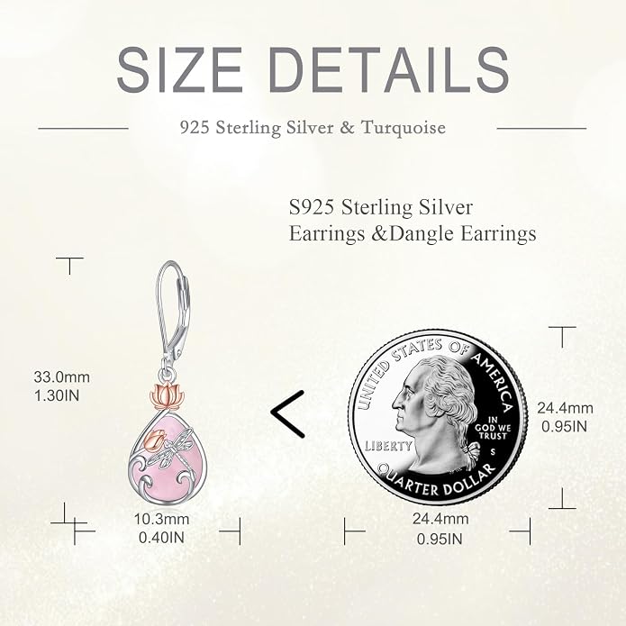 AOBOCO Teardrop Dangle Earrings for Women 925 Sterling Silver Moonstone Flower Filigree Leverback Jewelry Birthday