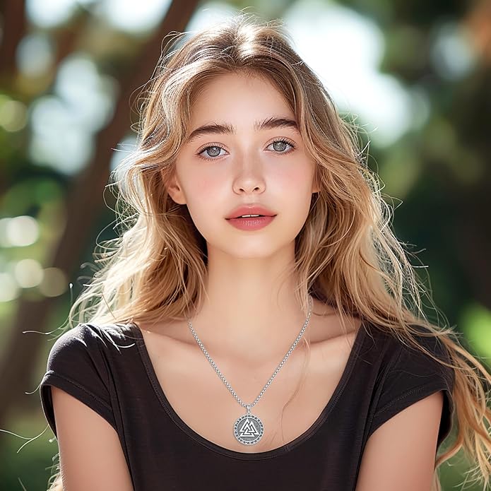 Thors Hammer Necklace/Viking Tree of Life/Valknut/Vegvisir/Triskelion/Sword/Spear Point Arrowhead/Urn Necklace for Ashes/Compass Necklace 925 Sterling Silver Amulet Jewelry for Men Women