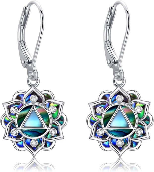 Lotus Earrings Sterling Silver Lotus Flower Dangle Drop Earrings Yoga Jewelry Gifts for Women
