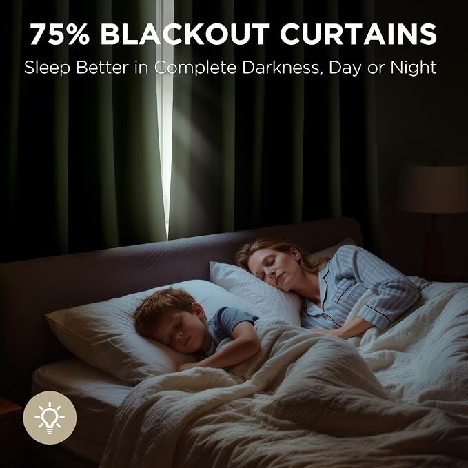 Joydeco Blackout Velvet Curtains Coconut Green 96 Inch Rod Pocket | Luxury Thermal Insulated Velvet Curtains for Bedroom Living Room, Soundproof Blackout Window Drapes