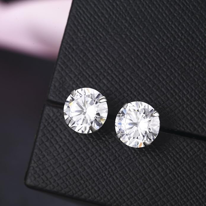 SBLING Platinum Plated Sterling Silver Stud Earrings Made with Austrian Crystals