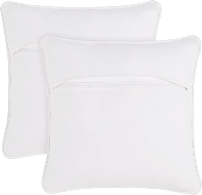 Boho Living 18x18 White Throw Pillow Covers with Pillow Insert Included, Pack of 2