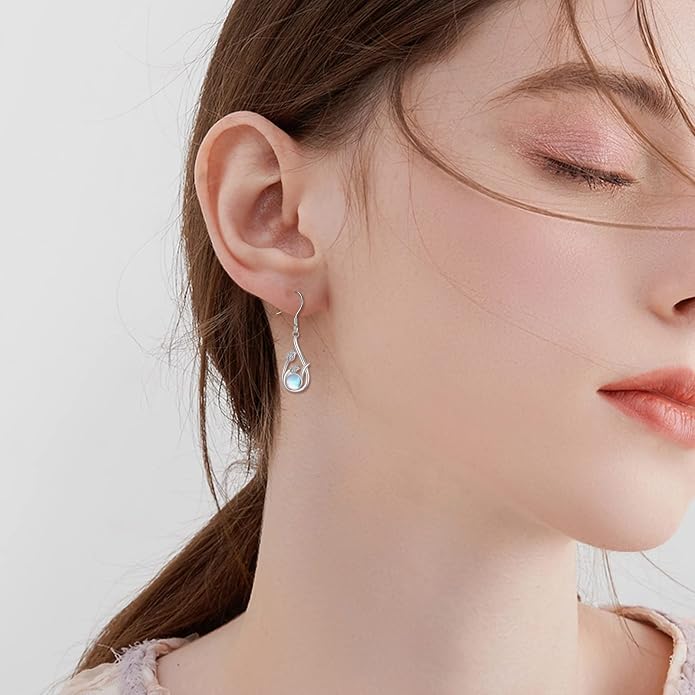 Silver Earrings for Women Sterling Silver Filigree Earrings Teardrop Dangle Drop Filigree Jewelry Gift for Women Mother Mom