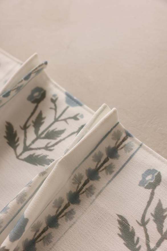DrapePalette - Linen Blend Pinch Pleated Curtains 102 Inches Long for Living Room, Bedroom, Dining Room, Light Filtering Curtains 1 Panel Set, Modern Floral Printed Design, Antique White 52" W x 102"L