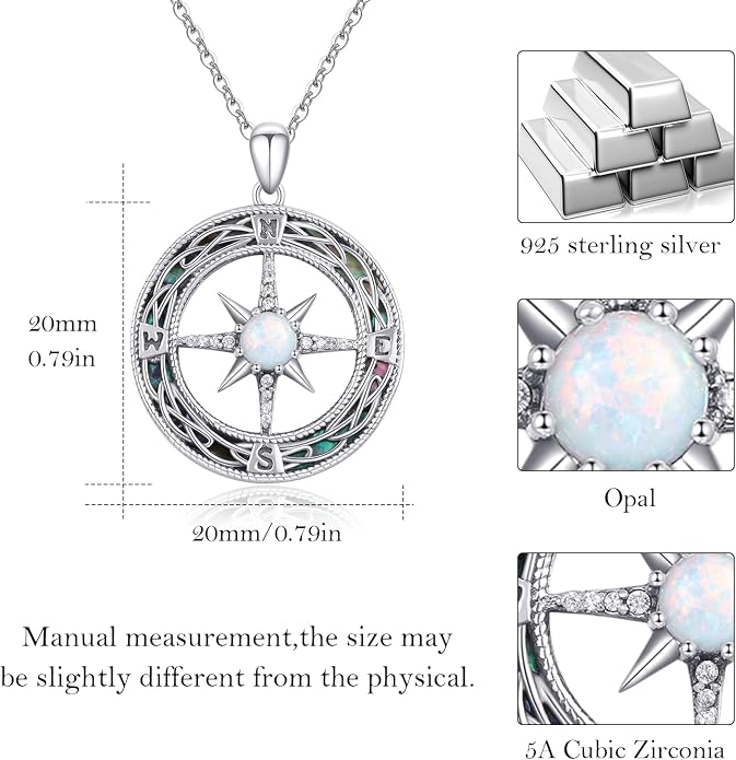 Compass Necklace for Women Graduation Gifts 925 Sterling Silver Celtic Knot Compass Pendant Graduation Jewelry Inspirational Travel Gifts for Women