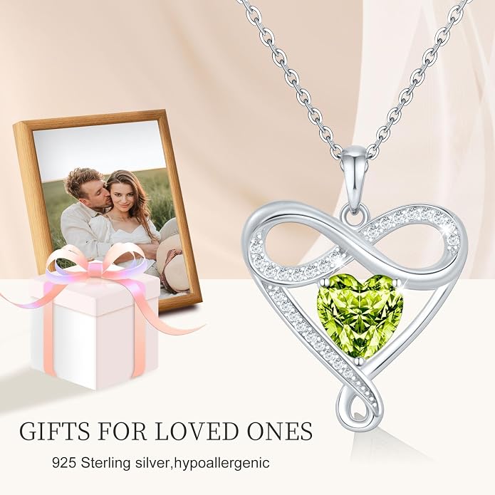 925 Sterling Silver Infinity Necklace - Exquisite Silver Jewelry for Women, Love Heart Necklace for Birthday, Anniversary, Valentine’s Day - Ideal Gift for Girlfriend, Wife, Mom, or Her