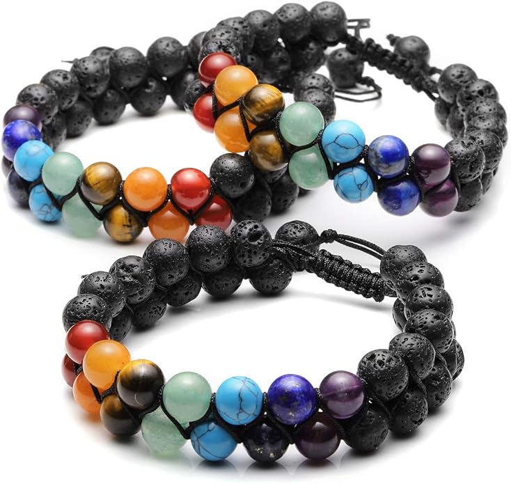 Top Plaza Bundle – 2 Items: 7 Chakra Bracelet & Black Obsidian Fox Necklace