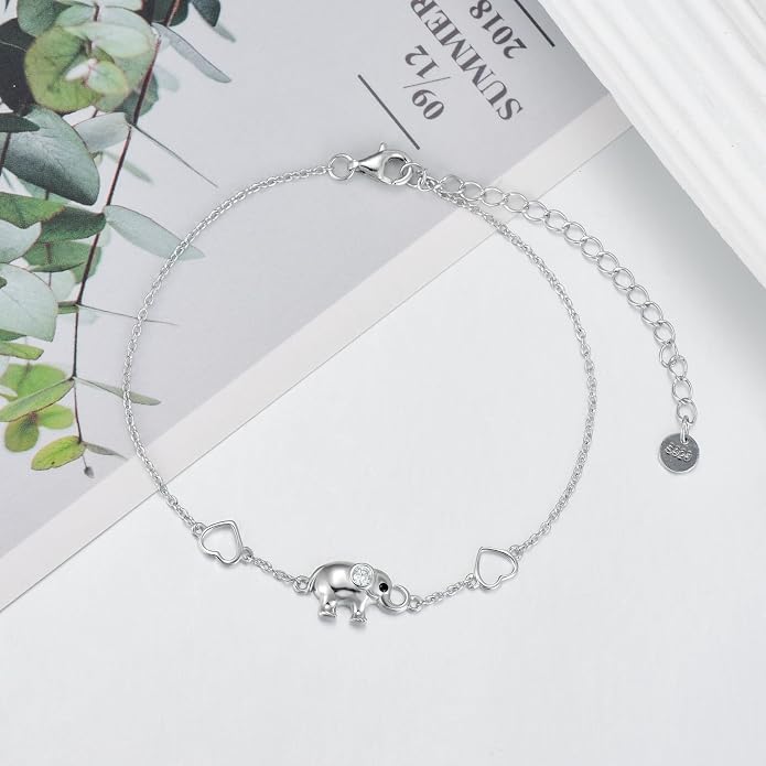 Ankle/Bracelet for Women Sterling Silver Sea Turtle/Butterfly/Mustard Seed/Sister/Sunflower/Elephant Gifts for Birthday Summer Beach Jewelry for Mom Wife Daughter Friend