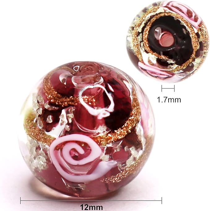 Artsy Crafts 60 Pcs Assorted Glow in The Dark Firefly Beads 12mm European Lampwork Luminous Glass Beads for Jewelry Making Charm Bracelet Necklace Earrings Crafts (Blue Series 60pcs)