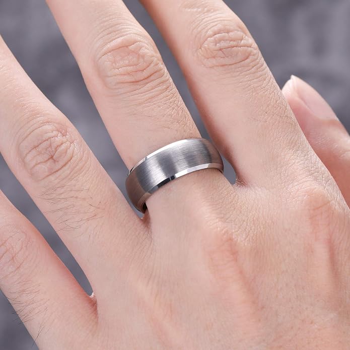 TRUMIUM 4mm 6mm 8mm Tungsten Ring Wedding Band for Men Women Engraved I Love You Matte Brushed Comfort Fit Size 4-15