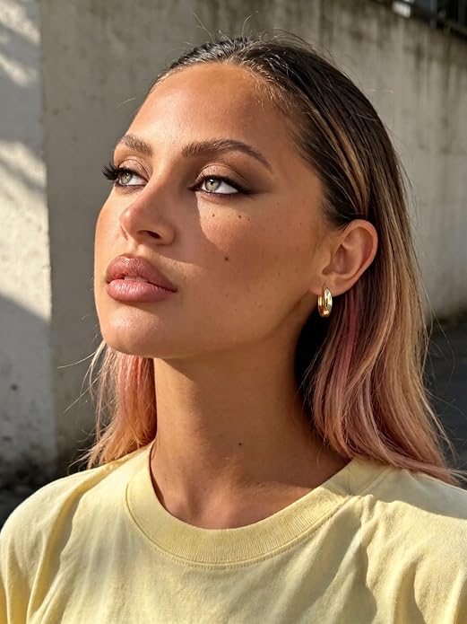 Bestyle Gold Huggies Earrings for Women Hypoallergenic 925 Sterling Silver Post Huggie Hoop Earrings Thick Lightweight Small Hoop Earrings 8/10/12/14mm