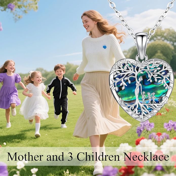 Odinstone Tree of Life Necklace, Sterling Silver Pendant for Women Family Tree Necklaces Jewelry for Mom/Wife/Grandma(With Fine Gift Box)