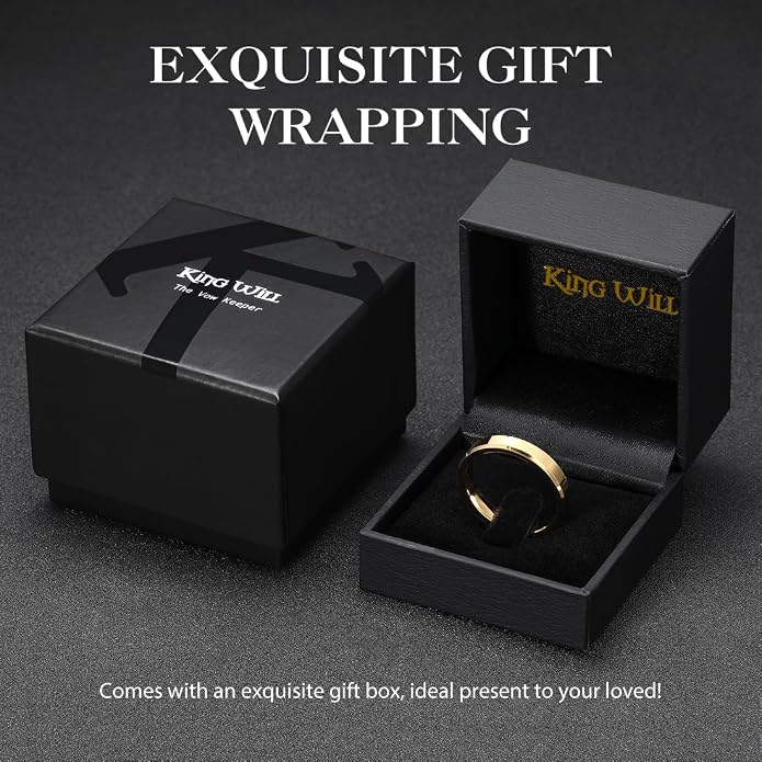 King Will BASIC Men Women 4mm/5mm/6mm/7mm/8mm Titanium Rings Polished Wedding Band Engagement Anniversary Band Comfort Fit