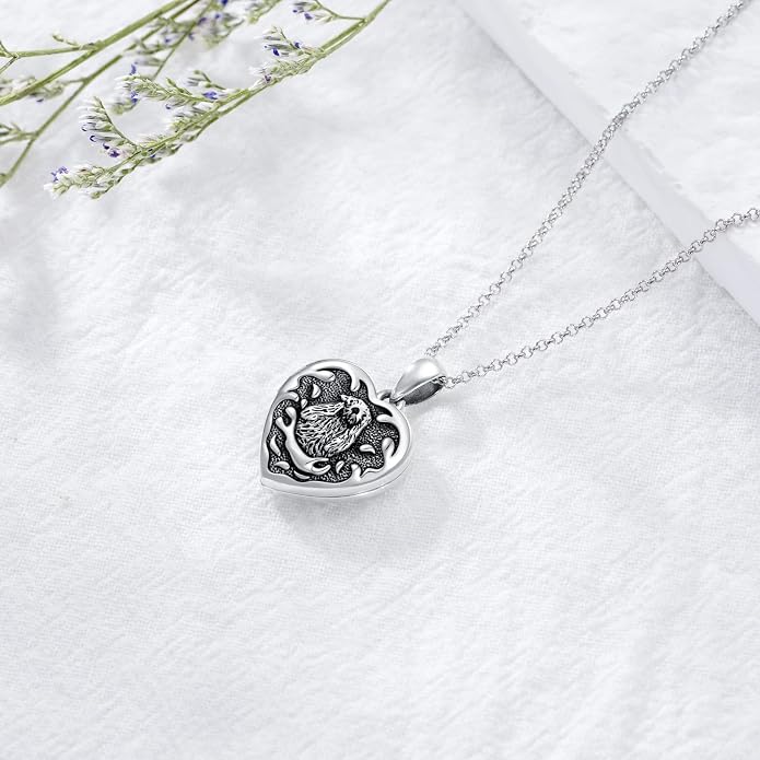 SOULMEET Personalized Silver Locket Necklace That Holds Pictures Photo Keep Someone Near to You, Memorial Custom Lockets Necklaces Letters Engraving for His Her