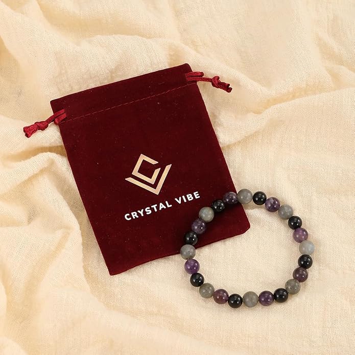 Crystal Vibe - Healing Crystal Bracelet for Women & Men | Natural Gemstone Bead Bracelet | Adjustable Handmade Energy Stone Bracelet | Bracelet for Meditation, Yoga & Daily Wear | Multiple Types