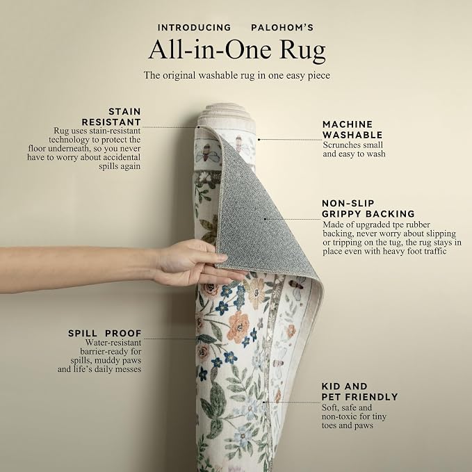 Washable Kitchen Rug Runners for Hallways: 2'6"x8' Bedroom Rug Non Slip Low Pile Soft Stain Resistant Floor Carpet Runner Rug for Kitchen Indoor Entryway Hallway Laundry Room Beside Farmhouse