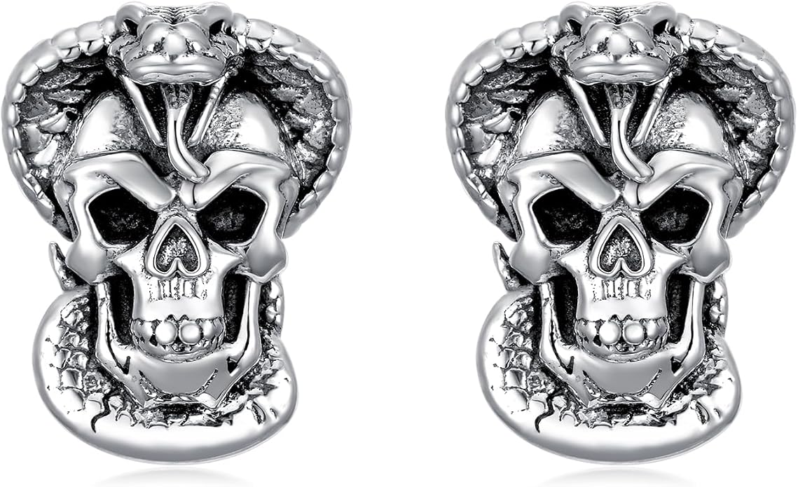 PROESS Sword/Lotus/Hummingbird/Squirrel/Cow Earrings Skull Stud Earrings 925 Sterling Silver Earrings Birthday Christmas Jewelry Gifts for Women Men