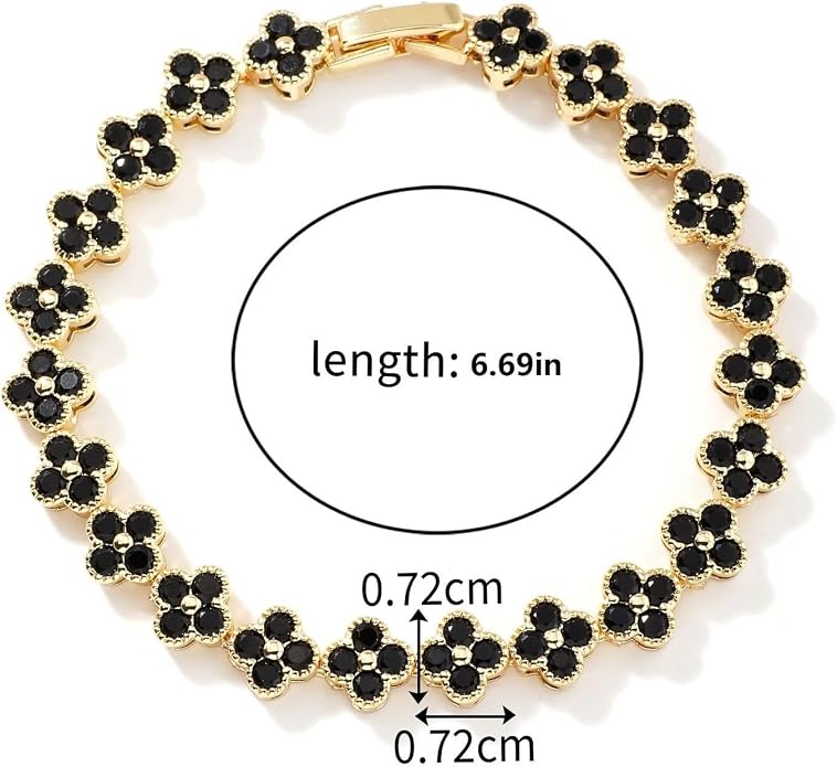 18K gold-plated mother of pearl enamel, adjustable clover lucky bracelet for women/New Year gift/Valentine's Day gift