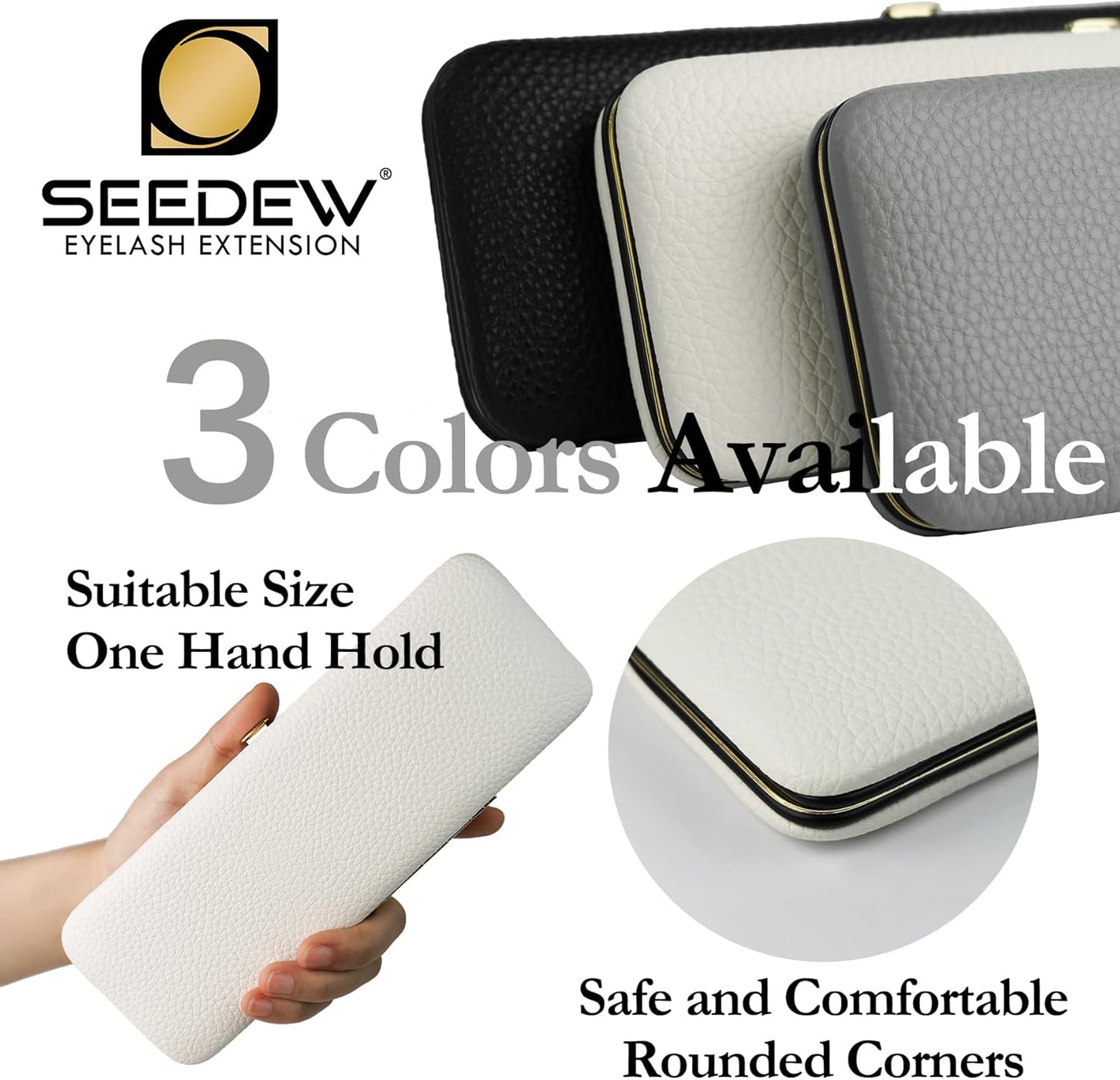 Lash Tweezers Organizer, Eyelash Extension Tweezers Bag, Soft PU Leather 8 Positions Rounded Corners Portable, Individual Storage Case Box for Tweezers, Makeup Brush, Slender Small Tools(Black)