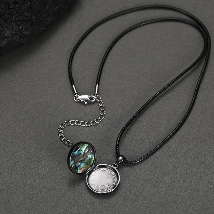 MEDWISE 925 Sterling Silver Locket Necklace That Holds Pictures Photo Necklace Oxidized Rose Flower/Sunflower/Compass/Celtic Heart Pendnat Lockets Gifts for Women Birthday Christmas Gifts