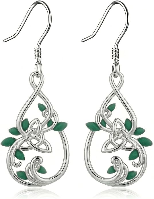 Silver Earrings Women Dangle Filigree/Abalone Shell/Turquoise Cowgirl Earrings Cat/Hummingbird/Chicken/Celtic Knot/Butterfly Jewelry Birthday Gifts for Women