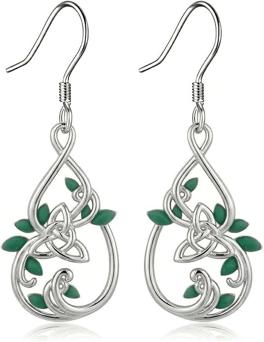 Silver Earrings Women Dangle Filigree/Abalone Shell/Turquoise Cowgirl Earrings Cat/Hummingbird/Chicken/Celtic Knot/Butterfly Jewelry Birthday Gifts for Women
