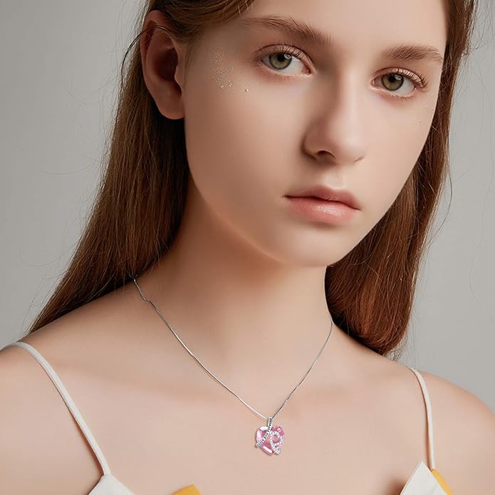 AOBOCO I Love You Forever Necklace 925 Sterling Silver with Crystals from Austria Anniversary Birthday Gifts for Women Mothers Day Gift
