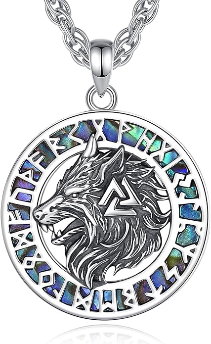 Vito 925 Sterling Silver Viking Necklace for Women Men, Viking Dragon/Wolf/Horse/Tree of Life Pendant Norse Amulet Nordic Jewelry for Men