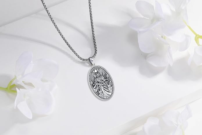 Hecate Wiccan Triple Moon Goddess Necklace Tetragrammaton Nudo De Bruja Plata 925 Original Sterling Silver Cat Moon Pendant Hekate Witch Necklace Amulet Witchy Jewelry Gifts for Women Men