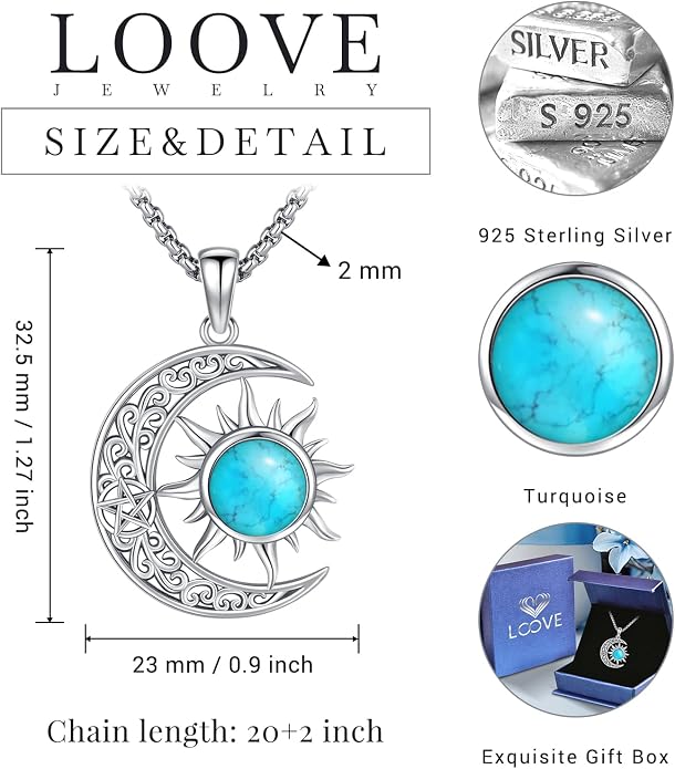 Pentagram/Celtic Knot/Witches Knot/Santa Muerte/Triple Moon Goddess/Baphomet/Hecate Necklace Sterling Silver Magic Wiccan Amulet Pagan Jewelry for Women Men