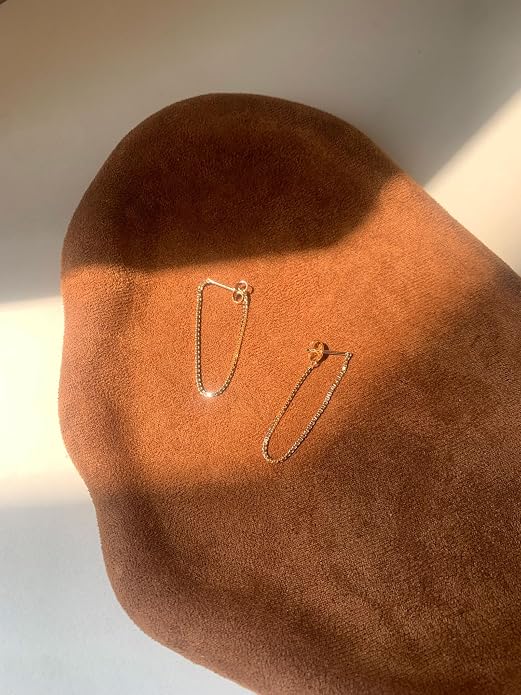 Tassel Earrings for Women Gold Plated Silver Chain Earrings Dainty Minimalist Dangle Drop Studs