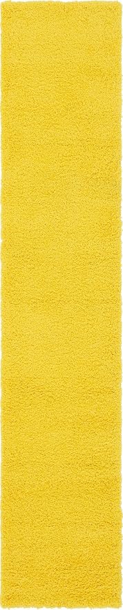 Unique Loom Solid Shag Collection Area Rug (2' 6" x 13' 1" Runner, Tuscan Sun Yellow)