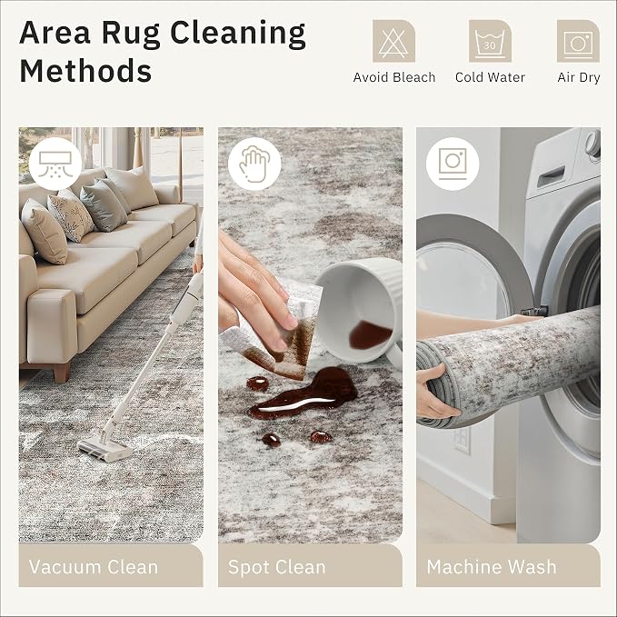 Soalmost Runner Rug 2x10 Washable Non-Slip Hallway Runner Rugs for Kitchen Bathroom Laundry Room Pink/Grey Vintage Floor Carpet Runners for Hallways Entryway