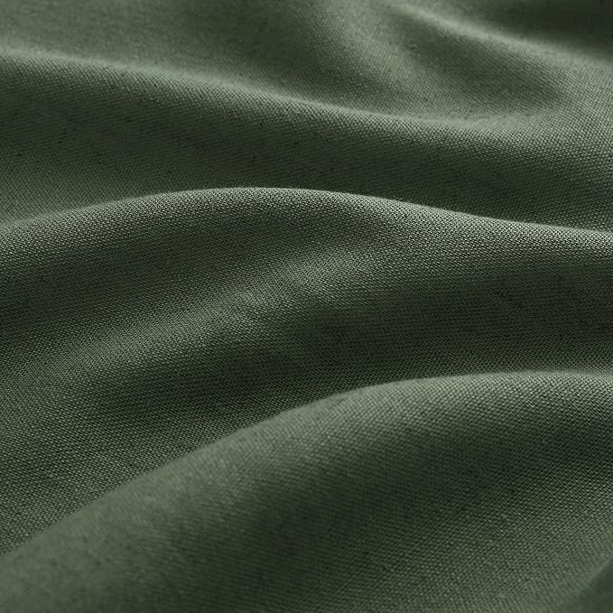 Aersas Olive Green Pinch Pleated Linen Curtains 96 Inches Long for Living Room 2 Panels for Track Back Tab Forest Spring Decor Boho Semi Sheer Window Drape for Bedroom