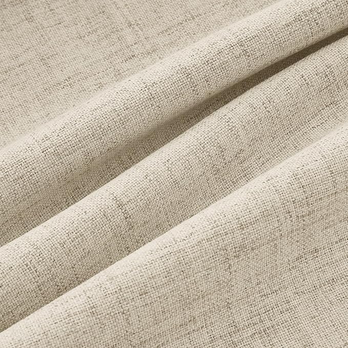 MIULEE 100% Blackout Linen Curtains 42 x 72 Inch Cobblestone 2 Panels | Thermal Insulated, Room Darkening Drapes for Bedroom Living Room, Back Tab Rod Pocket Pinch Pleated, Solid Luxury Decor